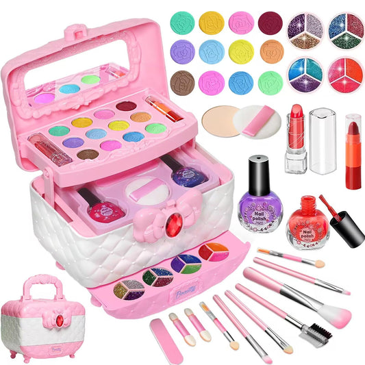 Kids Makeup Kit Girl Toys, Washable Real Kids Makeup Sets for Girl, Girls Makeup Set Kids Toys for Little Girls Toddler, Birthday Ideas Toys Age 3 4 5 6 7 8 9 10