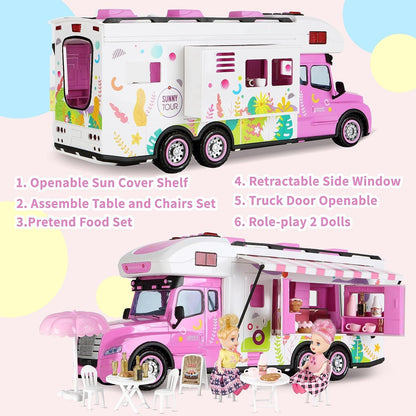 Remote Control Food Truck Toy Playset for Girls