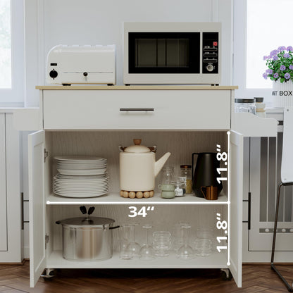 IRONCK Rolling Kitchen Island Cart with Storage