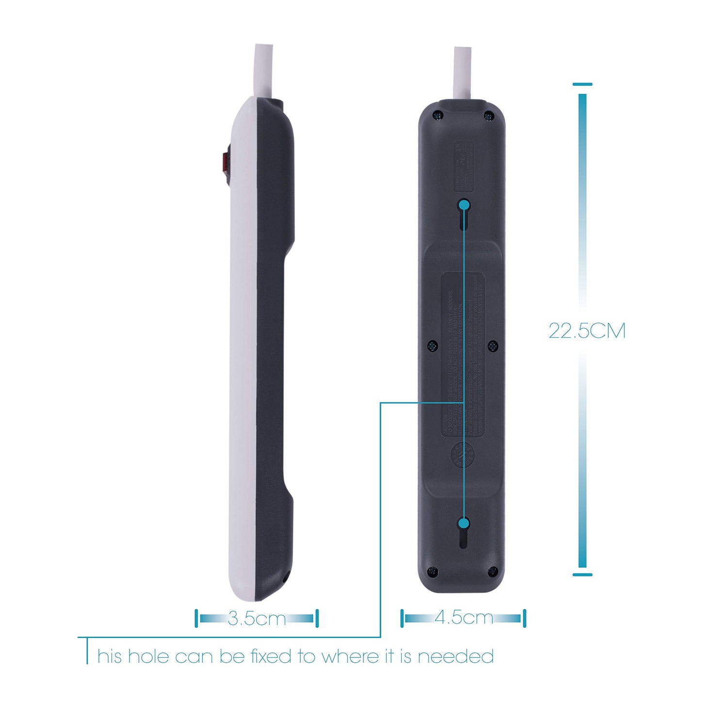 KMC 6-Outlet Power Strip with Overload Protection