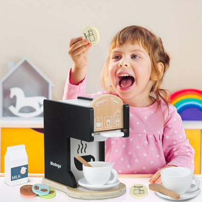 Kids Wooden Coffee Maker Toy Espresso Machine