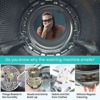 Maravello Washing Machine Cleaner Descaler Tablets Washing Machine Cleaning Tablets - for Front Load and Top Load Washers, Mold and Stain Remover for Laundry Tub 6-Month Supply (Sea Salt, 6 Count)