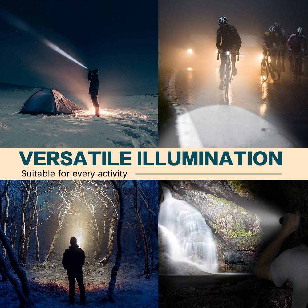 3000 Lumens Tactical Flashlight 2-Pack Waterproof