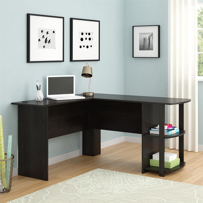 Ameriwood Home Dakota L-Desk with Bookshelves, Espresso