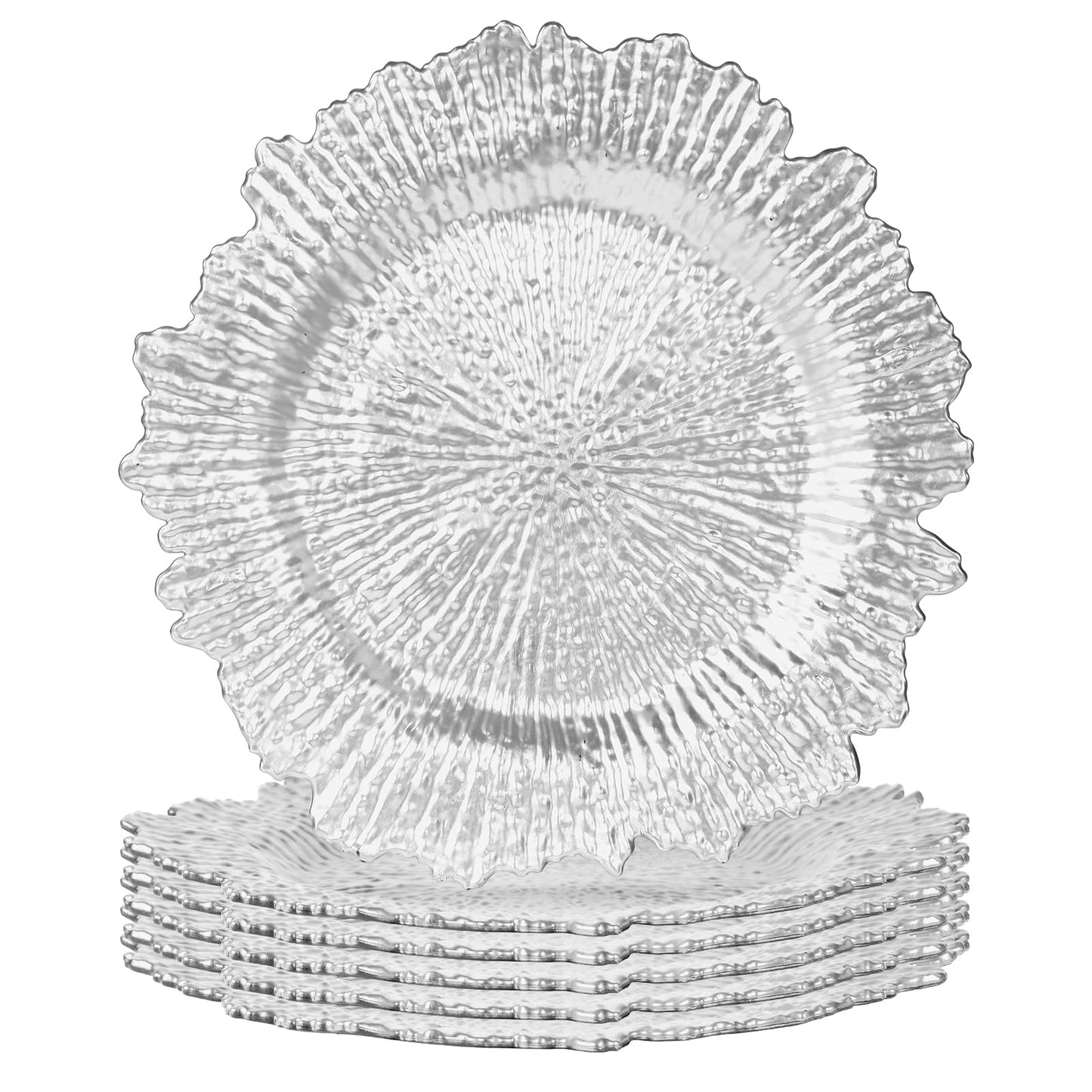 Silver Charger Plates Set of 6: Chargers for Dinner Plates for Thanksgiving and Christmas,Wedding, Party, Birthday and Holiday Event Supplies
