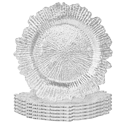 Silver Charger Plates Set of 6: Chargers for Dinner Plates for Thanksgiving and Christmas,Wedding, Party, Birthday and Holiday Event Supplies