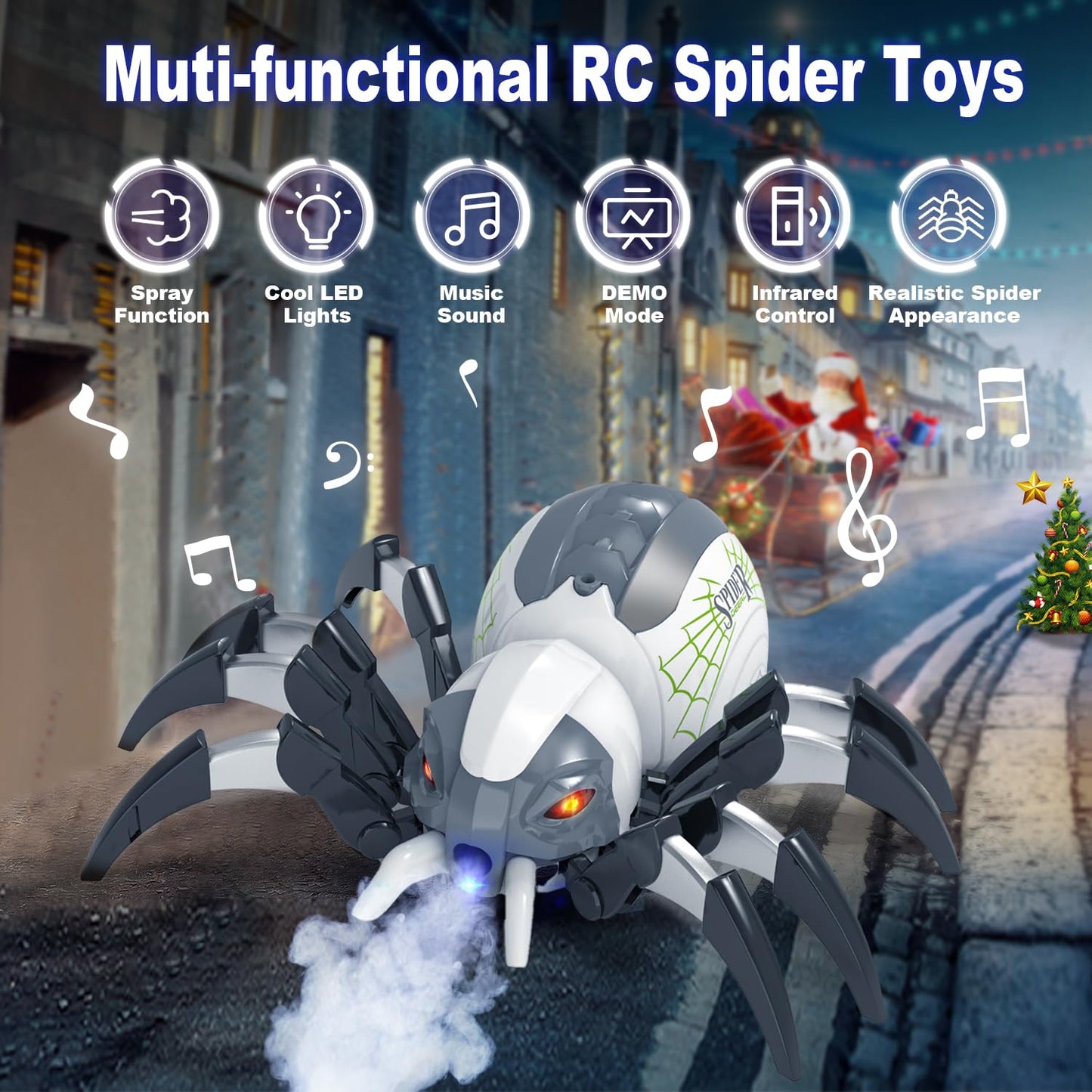 DEERC Remote Control Spider Robot Toy for Kids