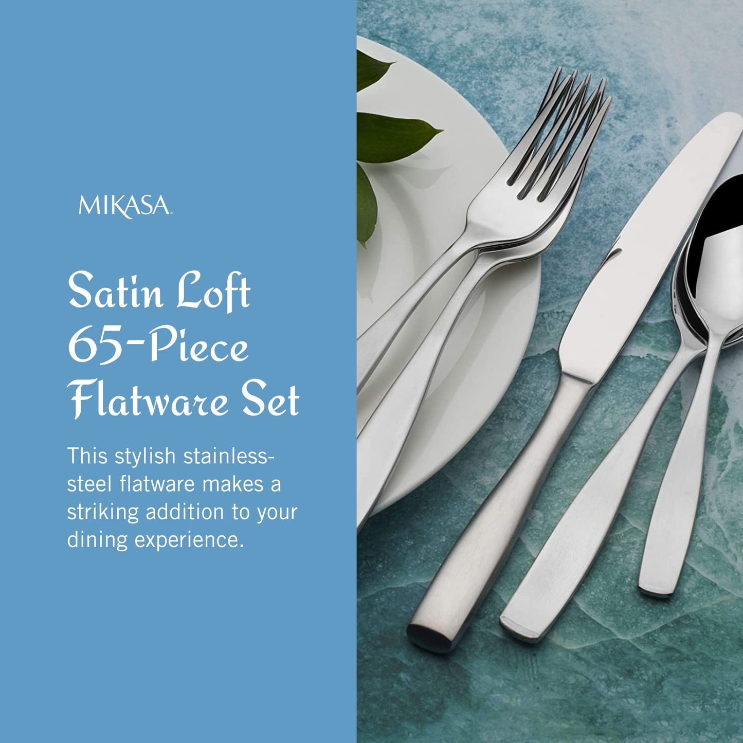 Mikasa Satin Loft 65-Piece Flatware Set