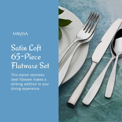 Mikasa Satin Loft 65-Piece Flatware Set
