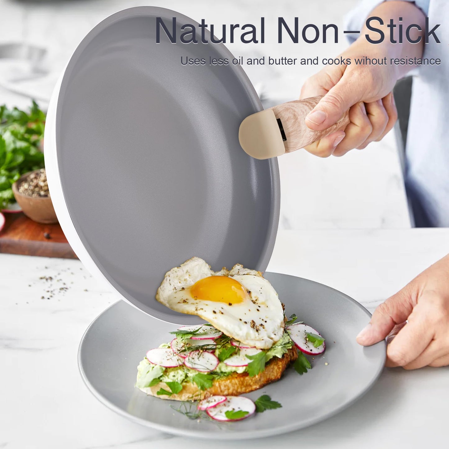 Nonstick Ceramic Cookware Set - 18 PCS