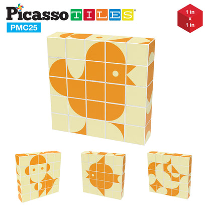 Picasso Cubes 25 Piece Magnetic Puzzle Game Magic Cube Puzzles Brain Teaser Set Kids Toy Magnet Pattern Block Matching Toys with Free Ideabook 150+ Inspirations Included STEM Learning Early Education