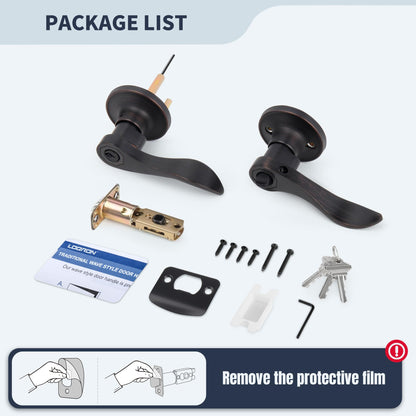 LOQRON Keyed-Alike Wave Style Door Lever Set