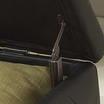 AC Pacific Tufted Faux Leather Storage Ottoman