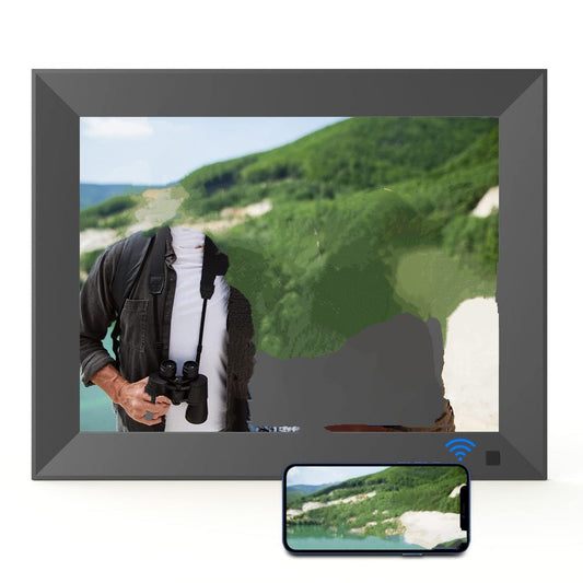 BSIMB 32GB WiFi Digital Picture Frame, 9.7 Inch Electronic Photo Frame with IPS Touch Screen, Instantly Share Pictures & Videos via App & Email, Auto-Rotate, Wall Mountable, Dad Gifts, Gifts for Men
