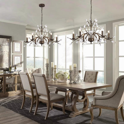 Zicbol 6-Light Vintage Crystal Chandelier Pendant