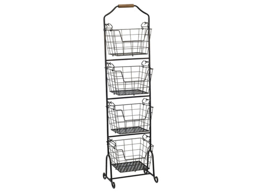 Gourmet Basics 4-Tier Metal Fruit Basket Stand