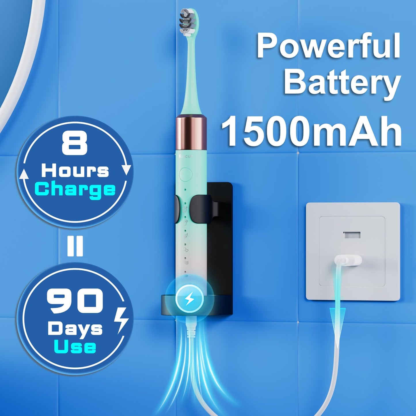 Portable Electric Toothbrush with 10 Brush Heads
