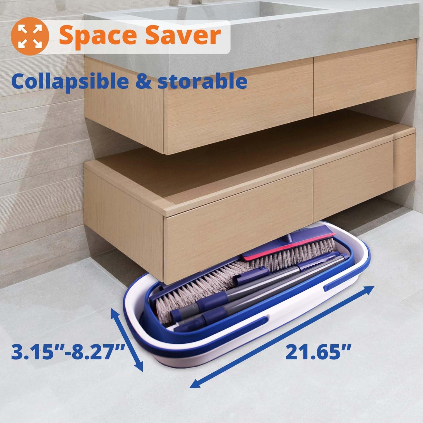 Collapsible Mop and Bucket Set for Easy Cleaning