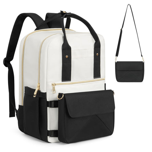 Beraliy Travel Backpack for Women, 2 in 1 Backpack Purse for Women, 15.6 inch Laptop Backpack with Detachable Crossbody Bag, Travel backpack, Waterproof Bookbag, Daily Daypack