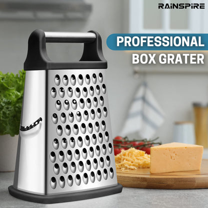 Rainspire Stainless Steel Box Grater with Handle