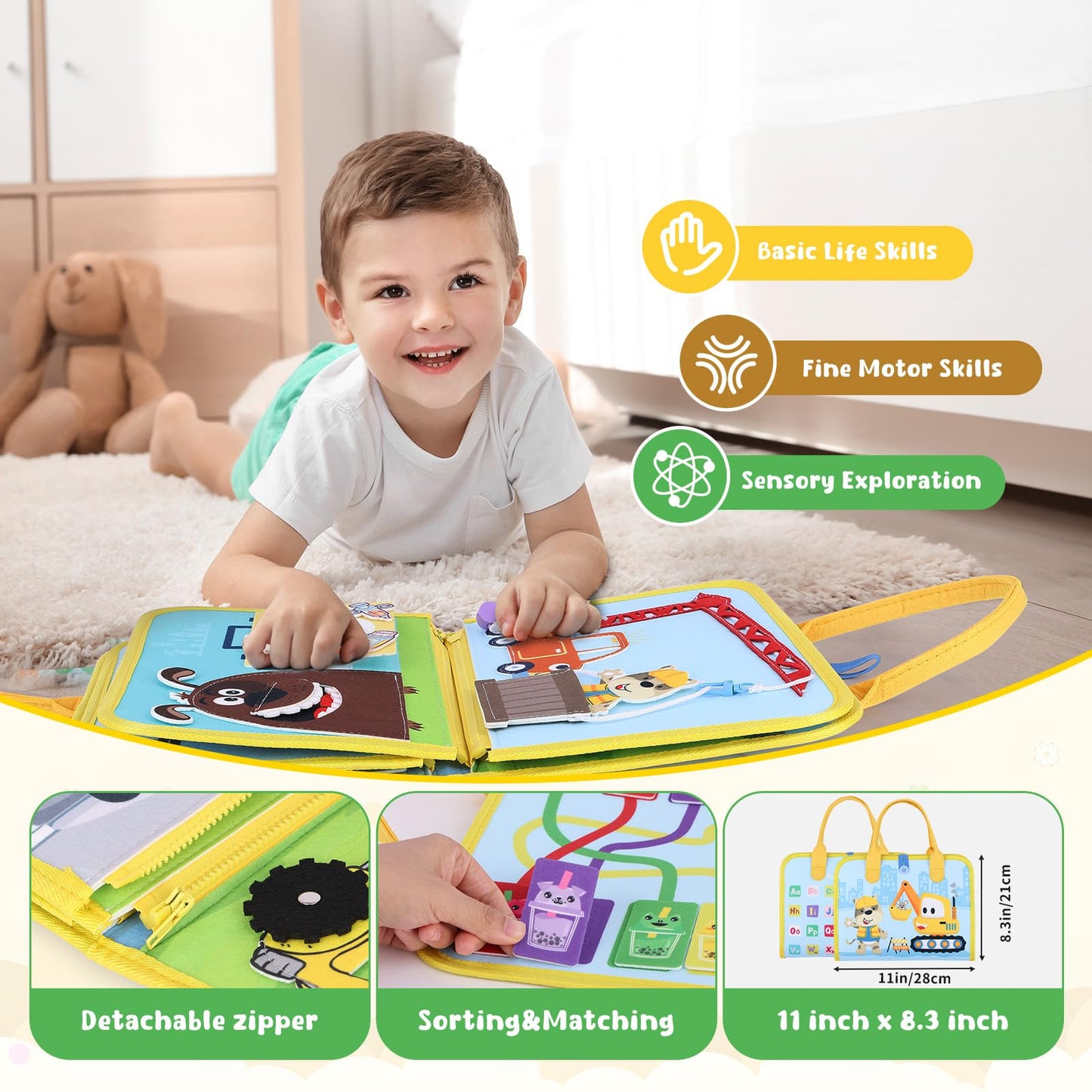 VisionX Toddler Interactive Educational Busy Book
