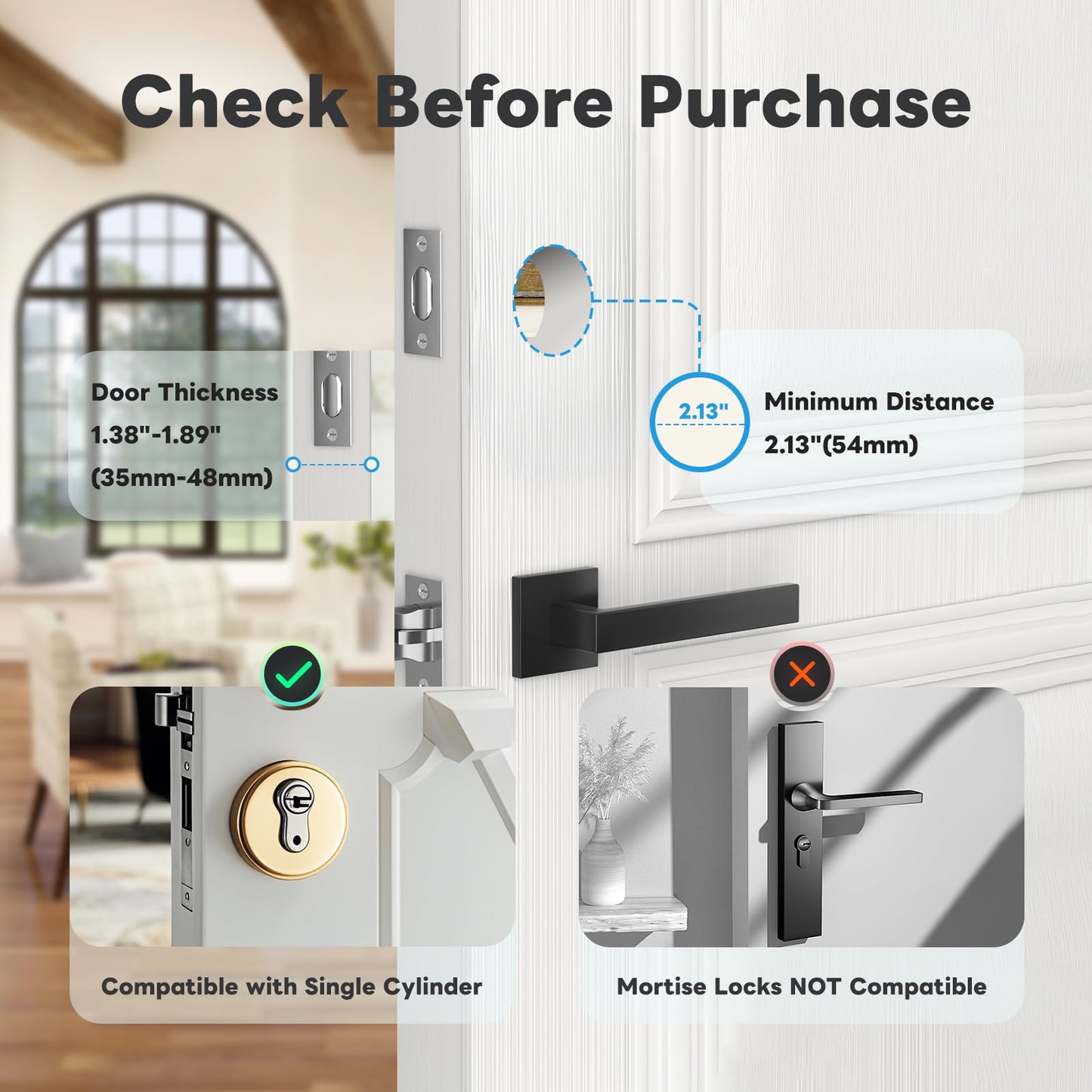 GGUU Smart Lock with Keypad and Fingerprint