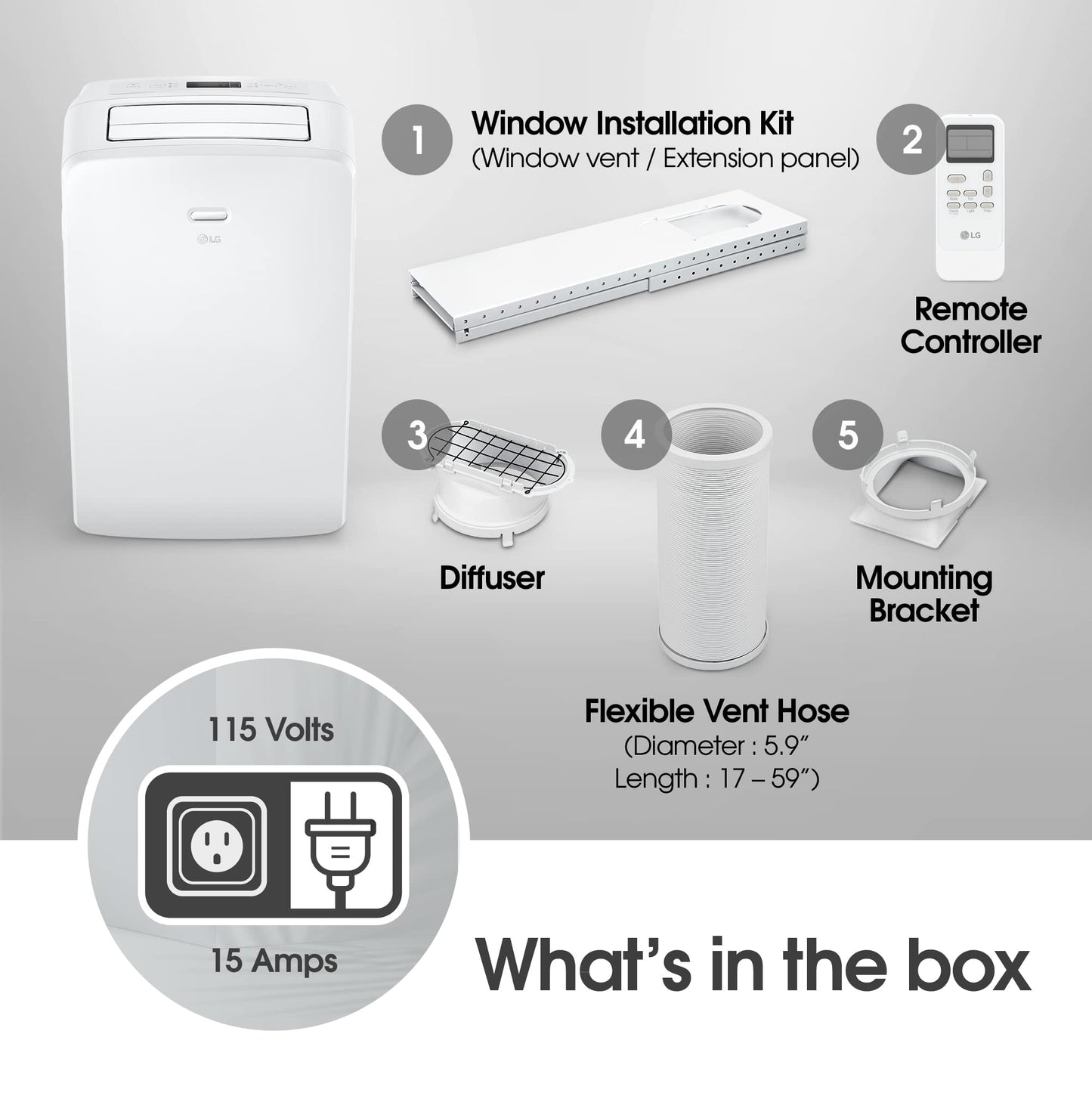 LG 7000 BTU Portable Air Conditioners [2023 New] Wheels for Easy Install & Mobility LCD Display Remote Control Cools 300 Sq.Ft 3-in-1 function Timer AC Unit Home Room White LP0723WSR