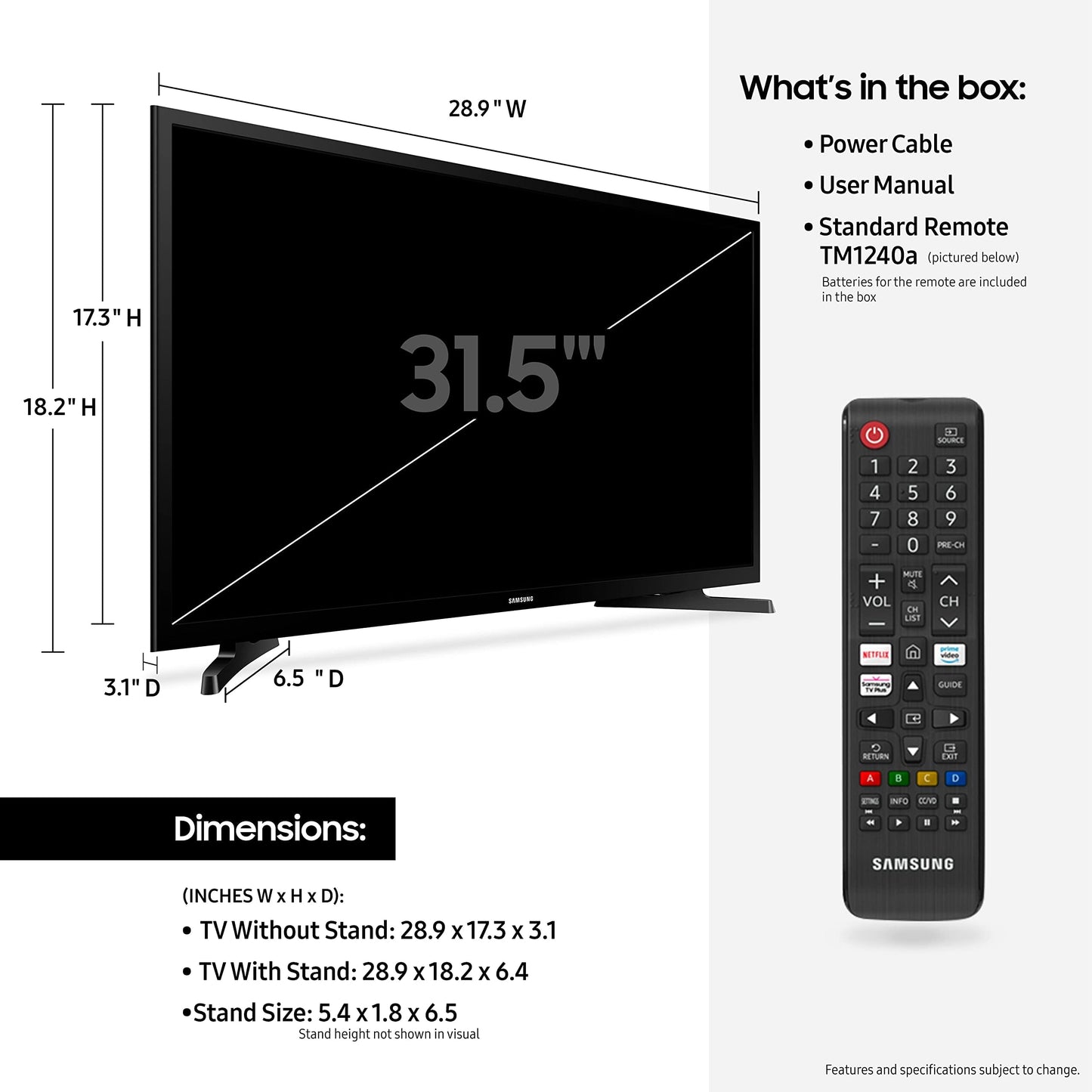 SAMSUNG 32" Smart FHD LED TV 1080P