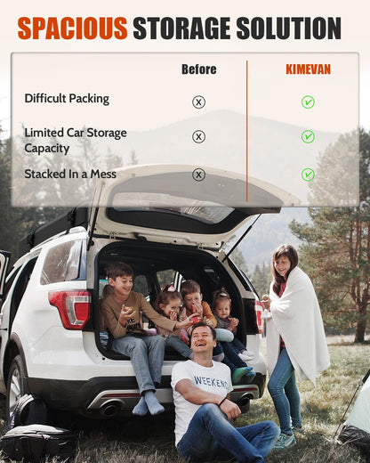 Kimevan Waterproof Rooftop Cargo Carrier, Upgrade Waterproof Design Luggage Roof Rack Soft Cargo Bag 15 Cubic feet for All Cars with/without Rack, includes Anti-Slip Mat, 2 Reinforced Straps