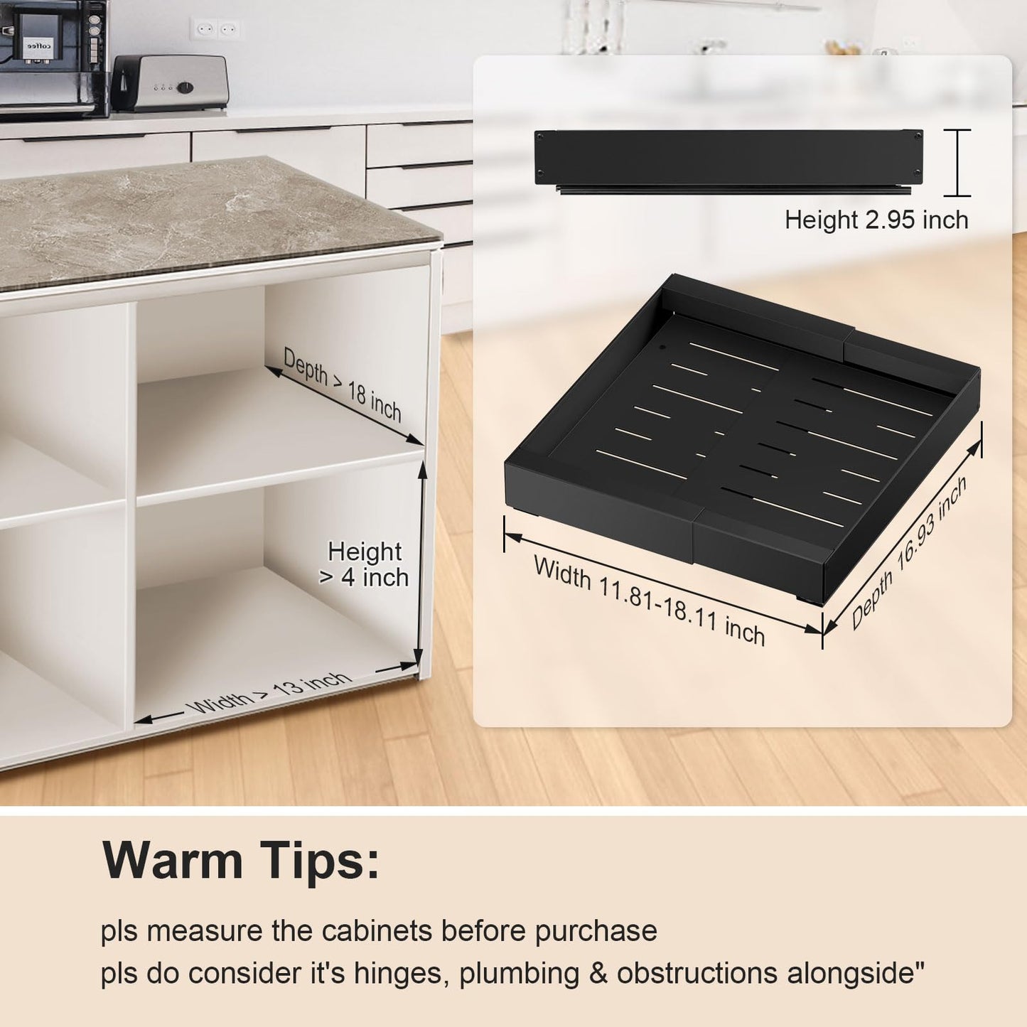 Expandable Pull Out Cabinet Organizer for Kitchen