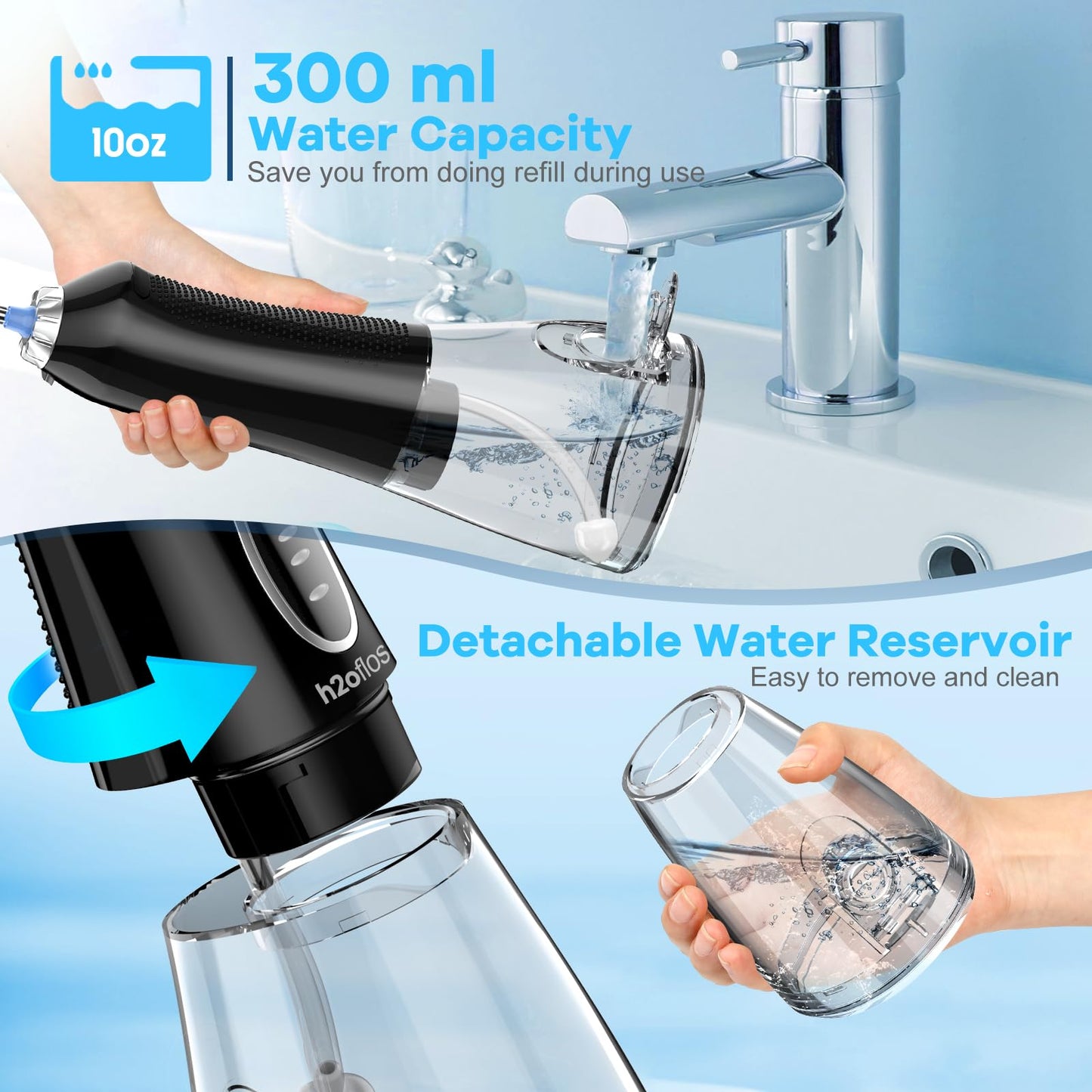 H2ofloss Water Dental Flosser with 5 Modes