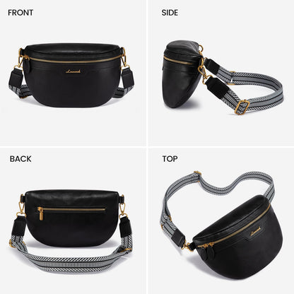 LOVEVOOK Vegan Leather Fanny Pack with Boho Strap