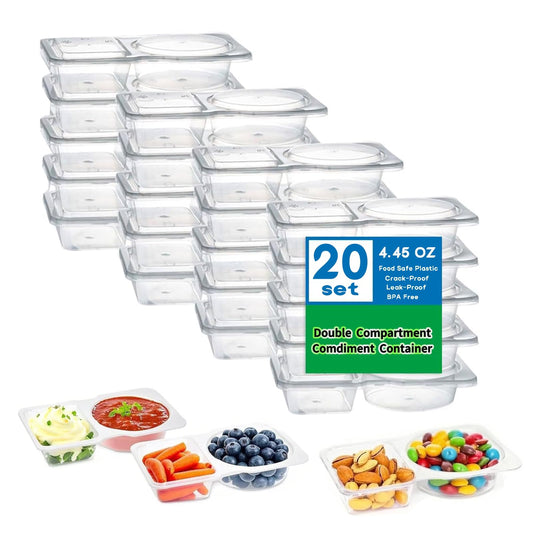 20 Sets Reusable Snack Containers with Lids