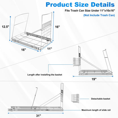 Pull Out Kitchen Trash Can Under Cabinet Kit