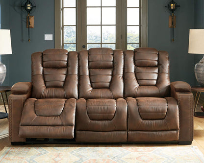 Power Reclining Sofa with Adjustable Headrest