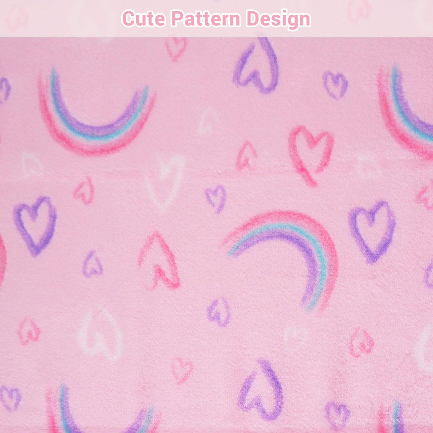 Kids Rainbow Print Plush Throw Blanket 50" x 60"