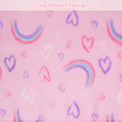 Kids Rainbow Print Plush Throw Blanket 50" x 60"