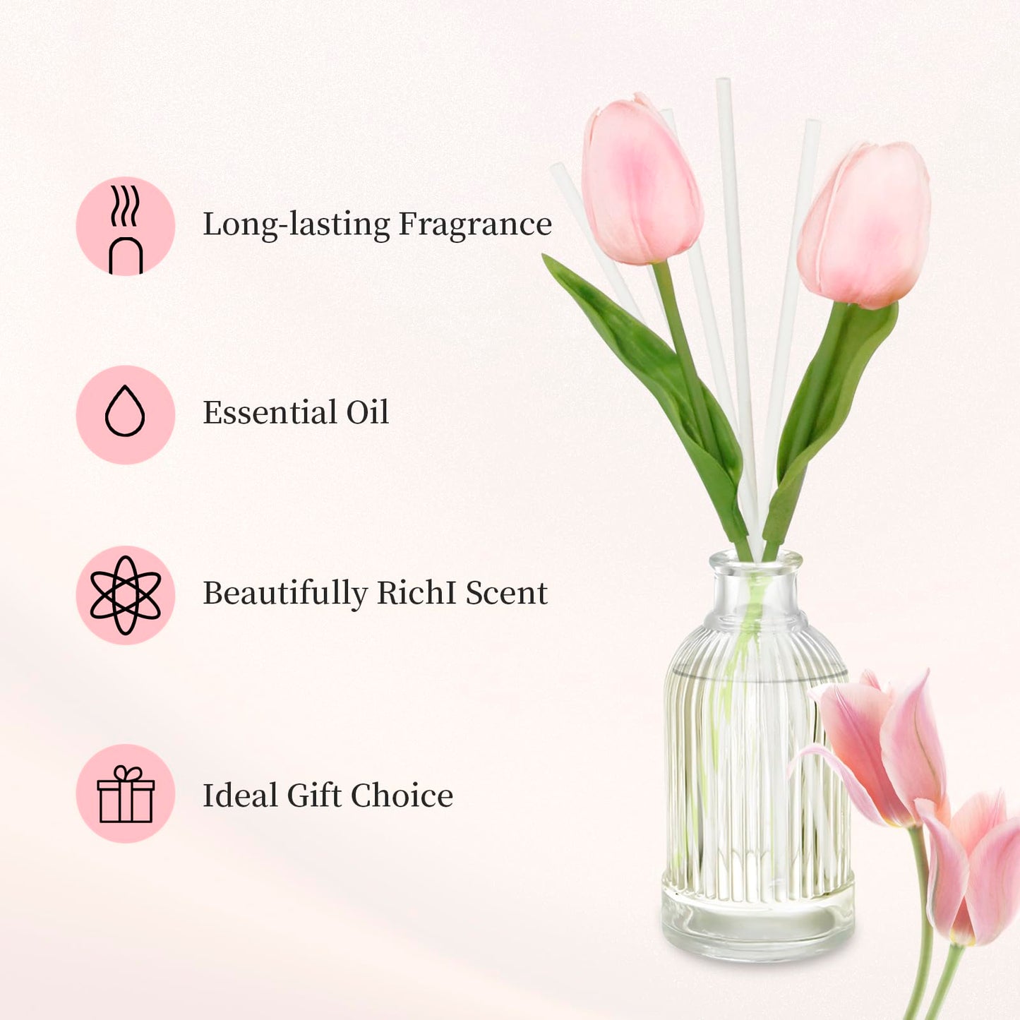 LA BELLEFÉE Pink Rose Reed Diffuser Set