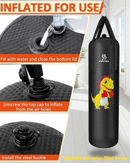 Kids Punching Bag for Boxing - Air/Water Fillable