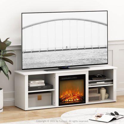 Furinno 70 Inch TV Stand with Fireplace