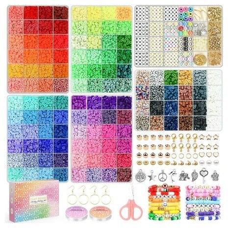 Sistenia 20,000 Pcs Clay Beads Bracelet Making Kit