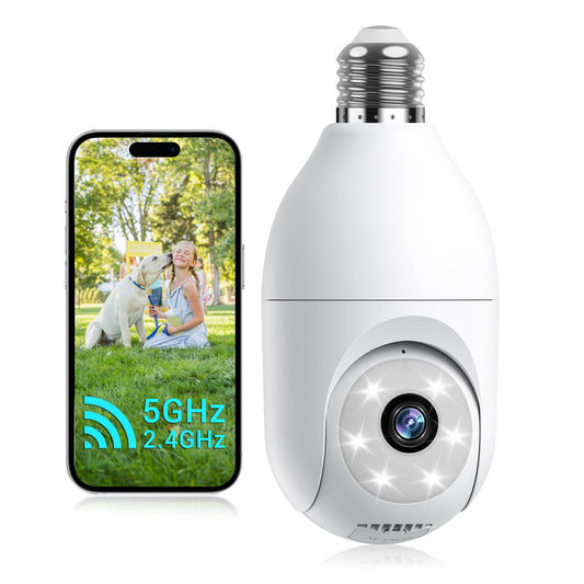 Wireless Light Bulb Security Camera with Night Vision