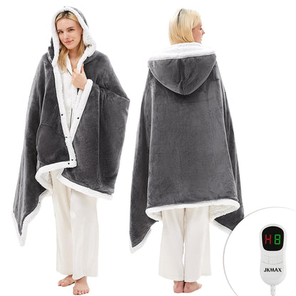 JKMAX Wearable Heated Blanket Shawl with Auto-off