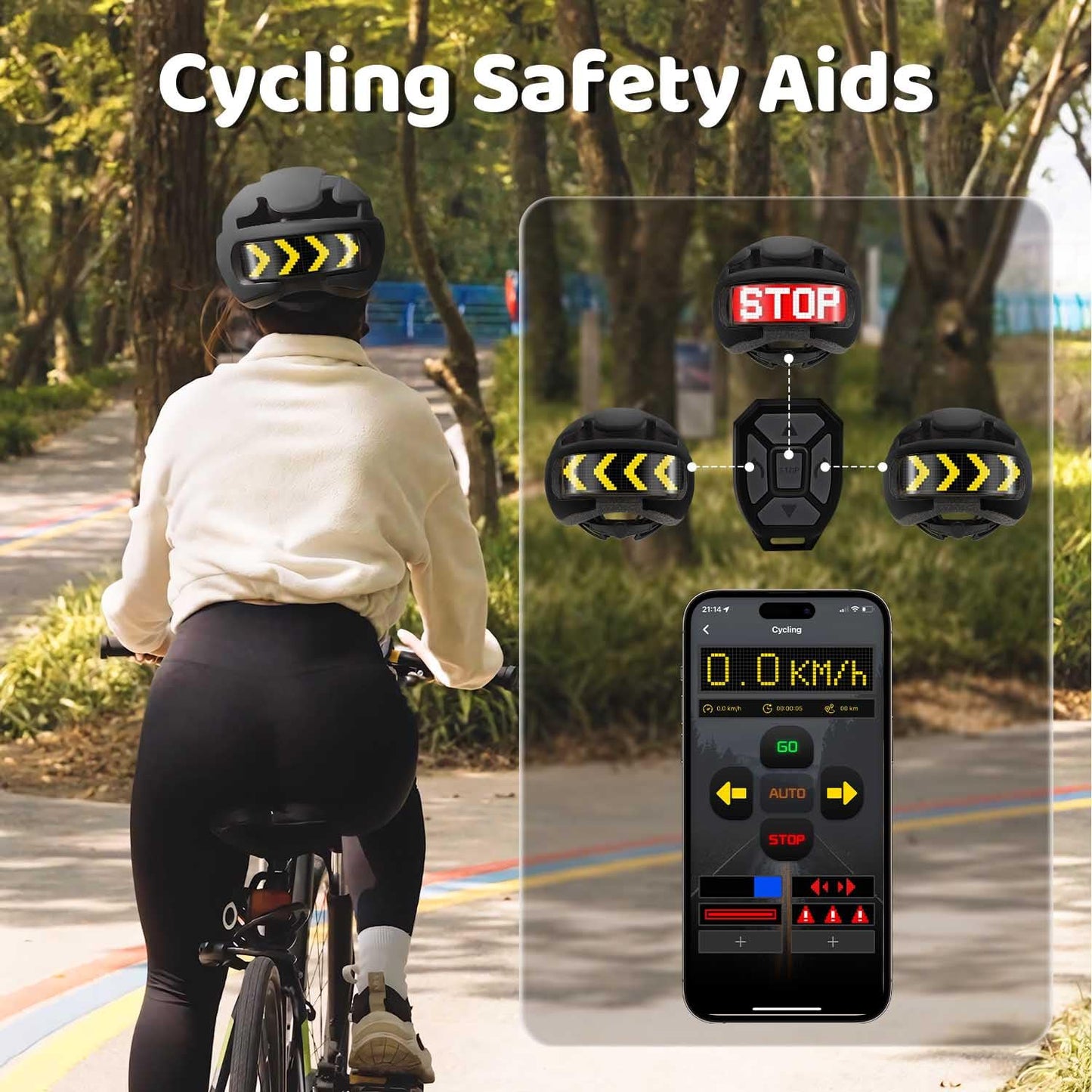 Smart Bike Helmet with LED Lights and APP