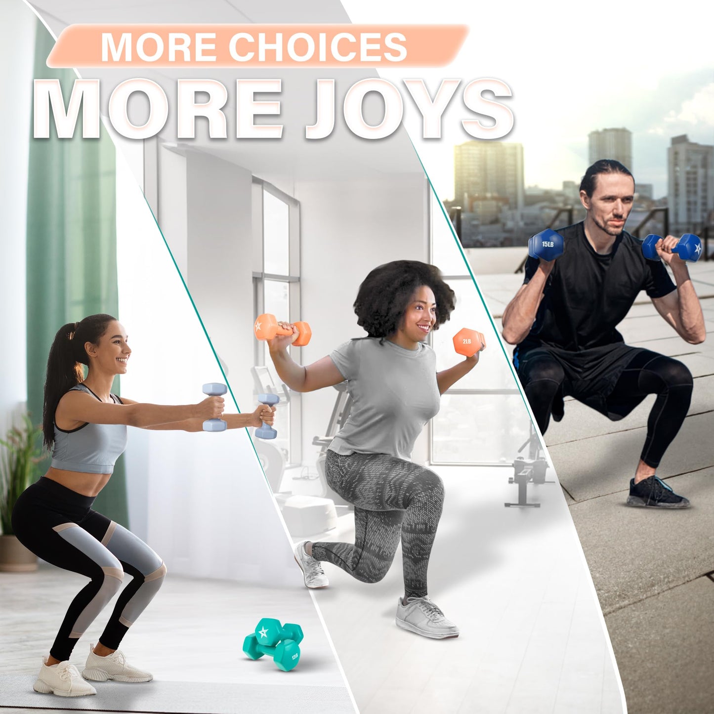 Yes4All 10 lbs Vinyl Coated Dumbbell Pair