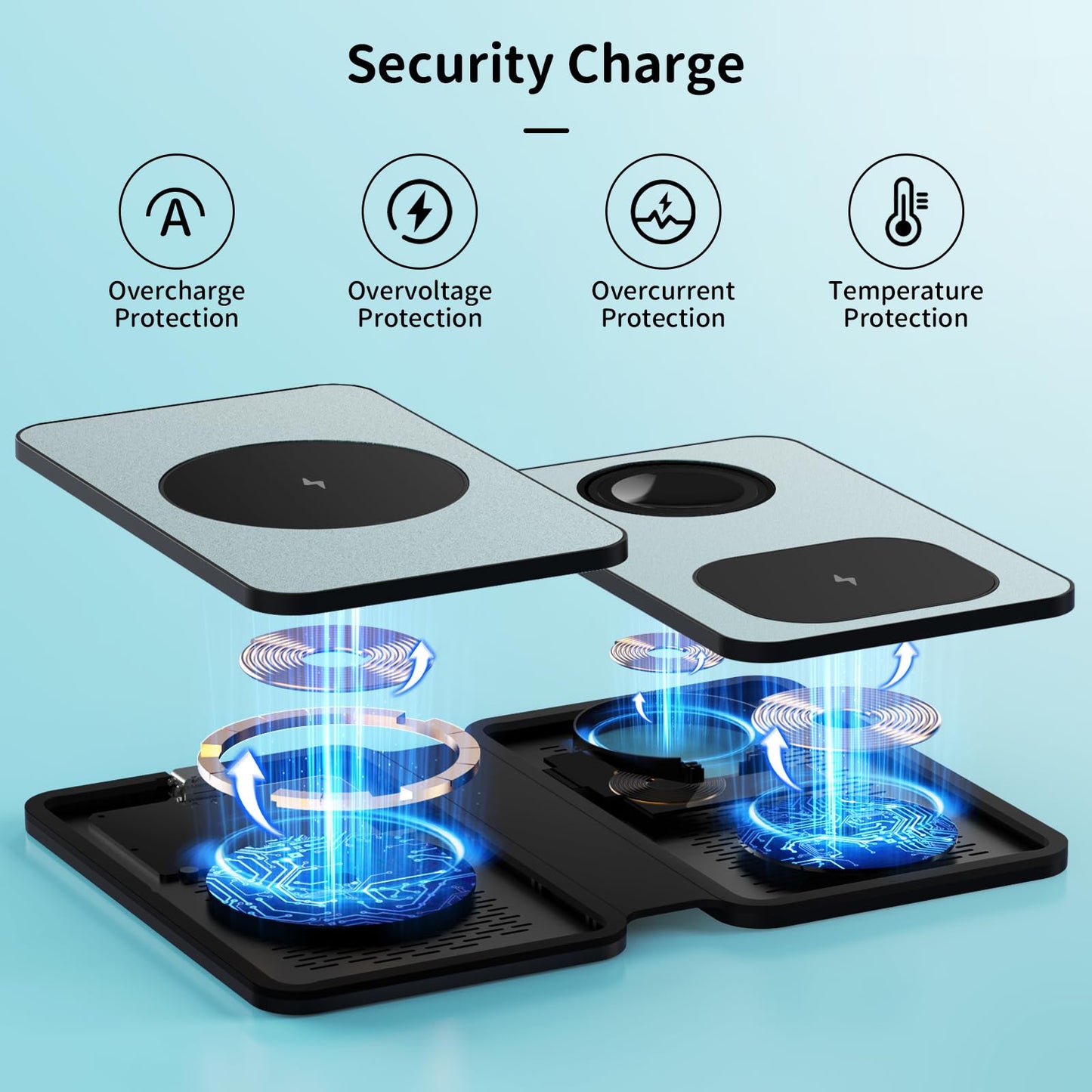 Qoosea 3-in-1 Foldable Wireless Charging Station