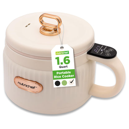 NutriChef 1.6 QT Electric Rice Cooker & Lunch Maker