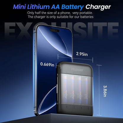 Rechargeable AA Lithium Batteries 8 Count with Box