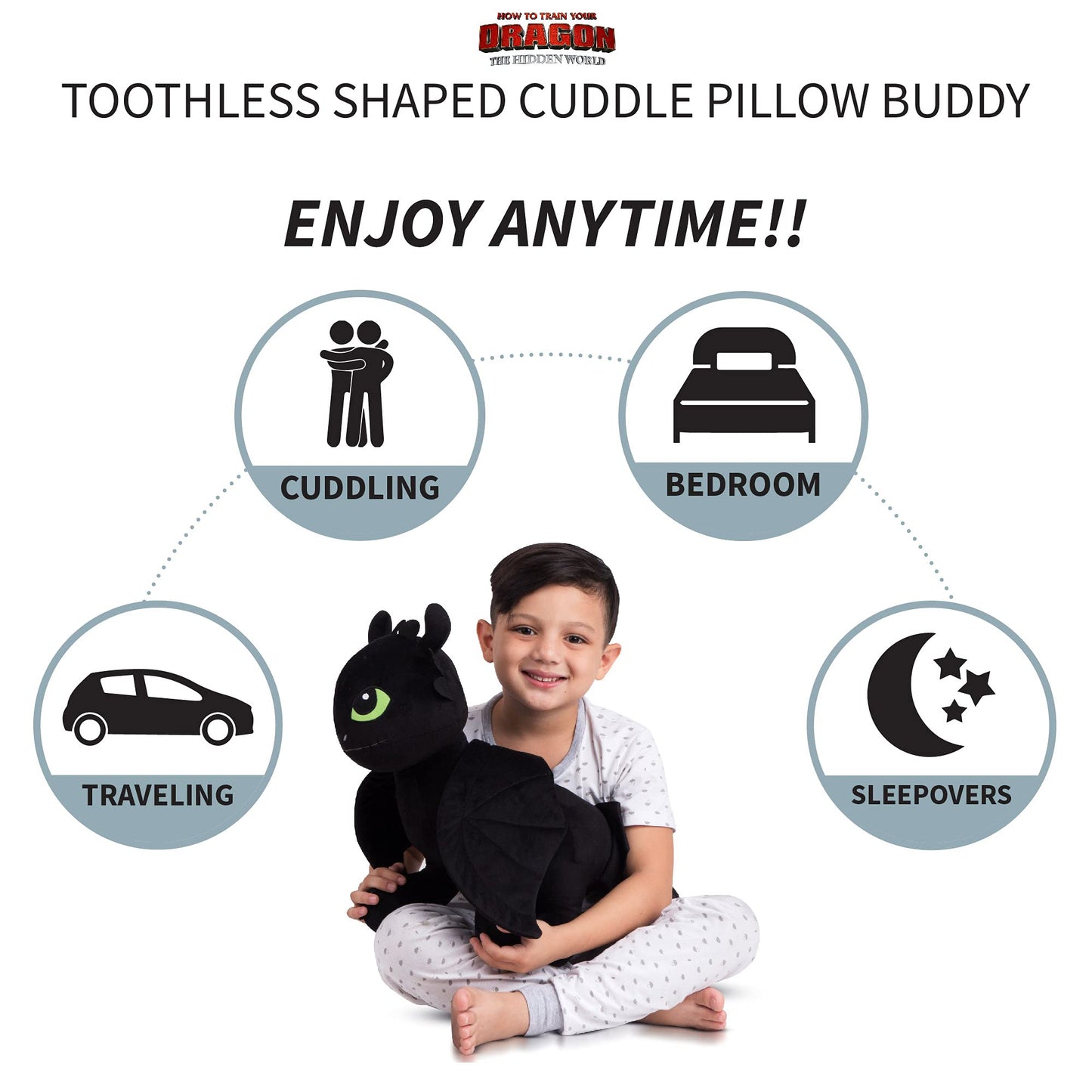Franco Toothless Plush Cuddle Pillow Buddy