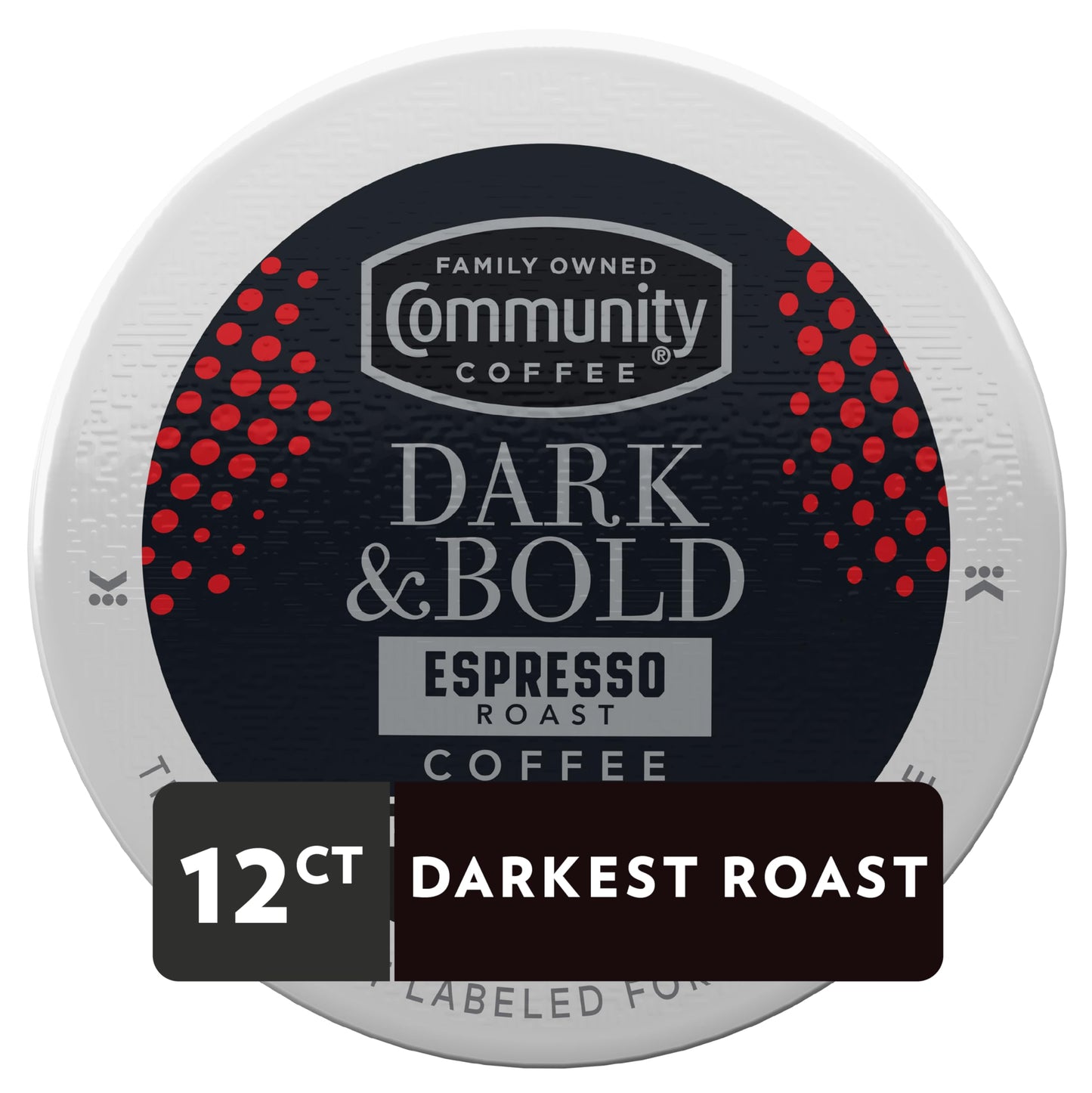 Community Coffee Dark & Bold Espresso Roast 12 Count Coffee Pods, Extra Dark Roast Compatible with Keurig 2.0 K-Cup Brewers, 12 Count (Pack of 1)